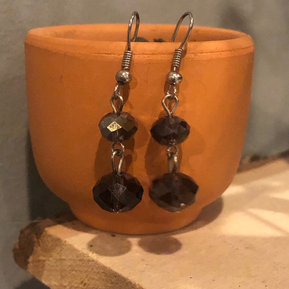 Purple gem earrings
